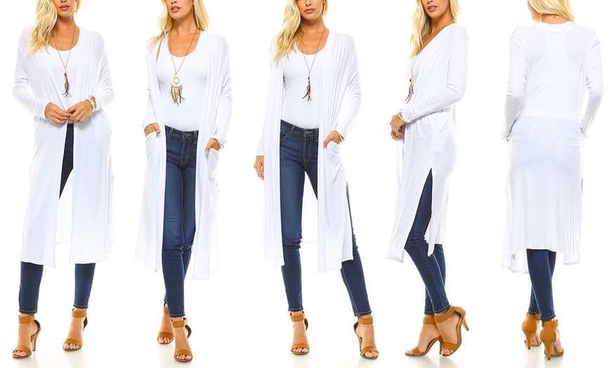 Isaac Liev Extra Long Lightweight Cardigan With Side Slits Groupon