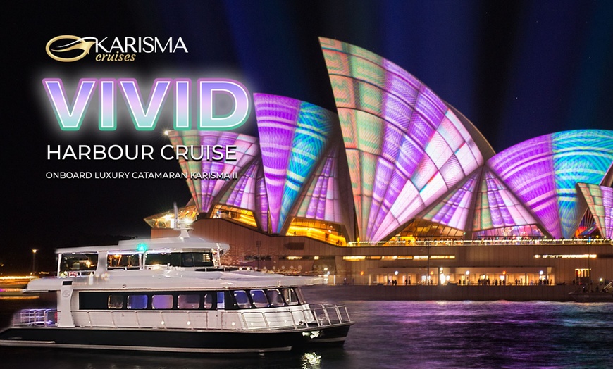 Image 1: 90Minute Premier Vivid Cruise Ticket with One Drink by Karisma Cruises