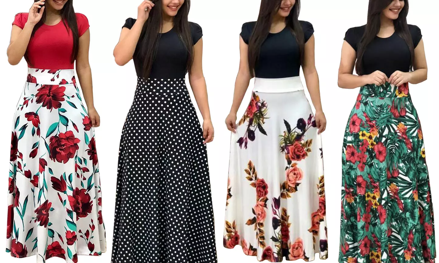 1 ou 2 robes maxi duo jupon imprimé - Primary Image