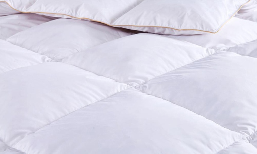 Image 2: Goose Feather Gold-Piped Duvet