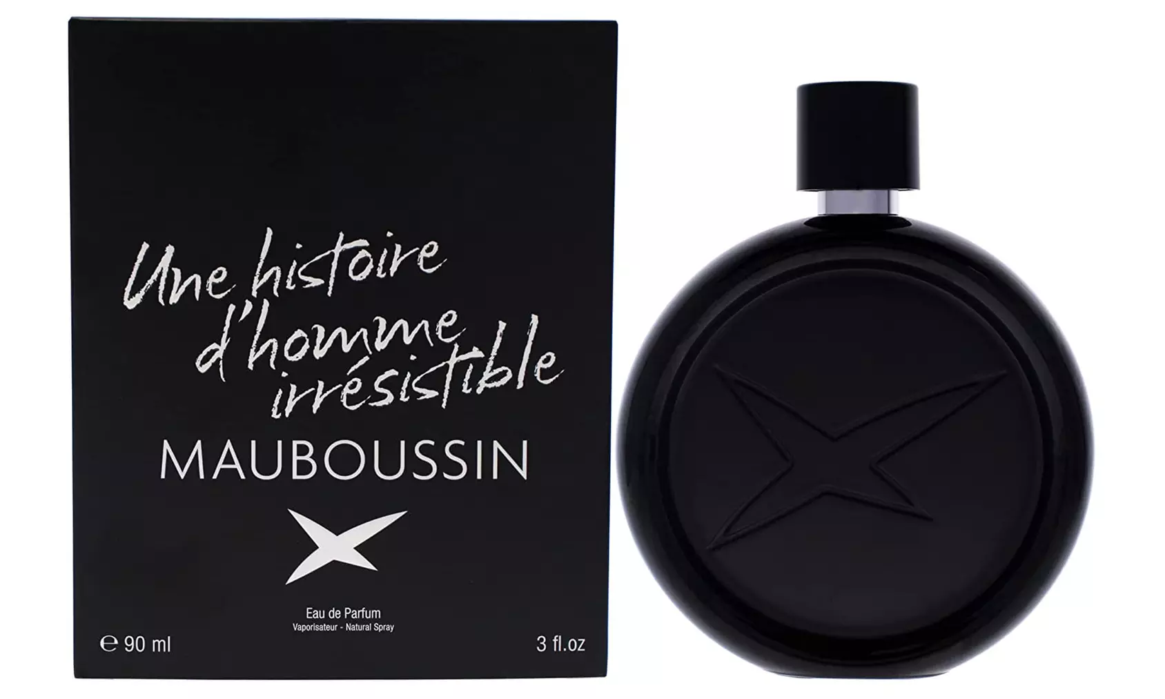 Eau de parfum "Une Histoire d'homme irrésistible" de Mauboussin, en format vaporisateur de 90 ml - Primary Image