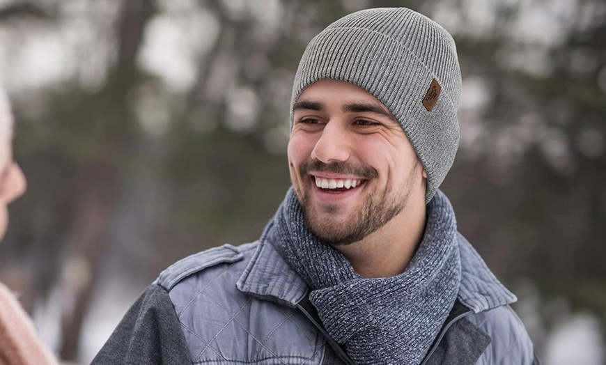 Image 2: One or Two Men's Winter Warm Beanie Hats