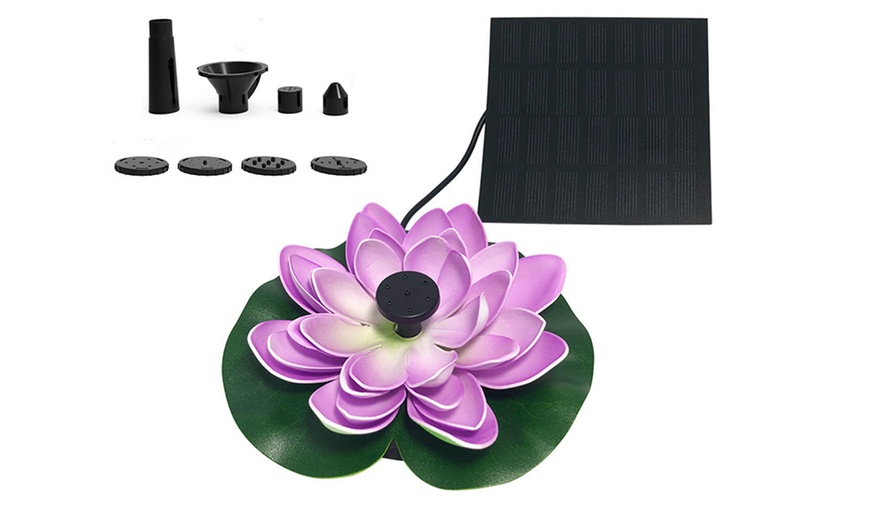 Image 5: Solar-Powered Floating Lotus Water Fountain