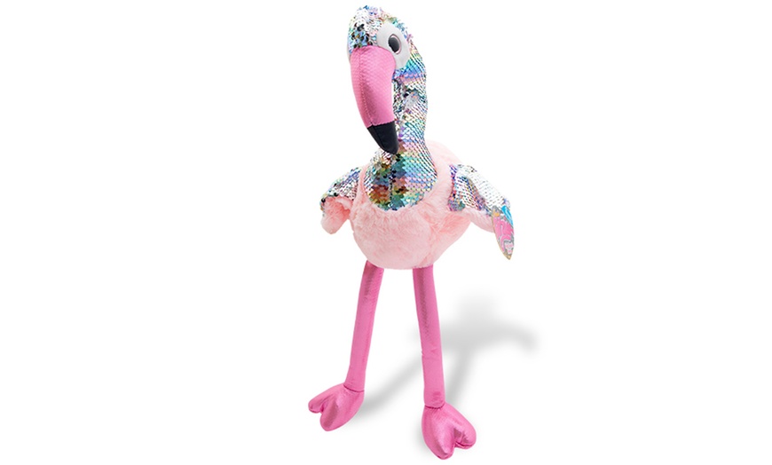 Image 5: Flamingo Sequin Plush Toy