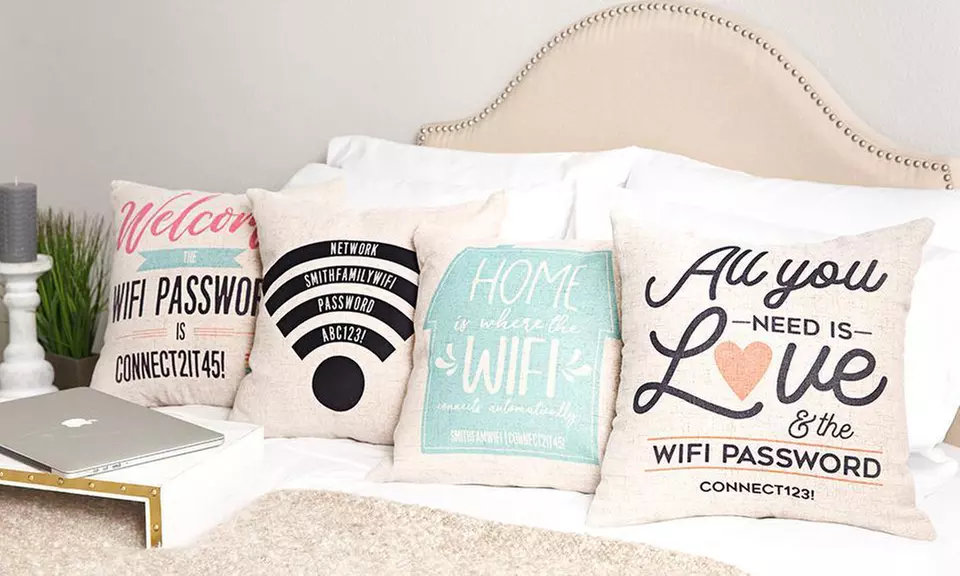 Personalized WiFi Throw Pillow Covers from Qualtry (Up to 28% Off). Four Options Available.  - Primary Image