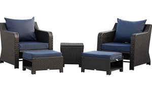 Outsunny Rattan-Effect Lounger Set