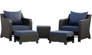 Outsunny Rattan-Effect Lounger Set