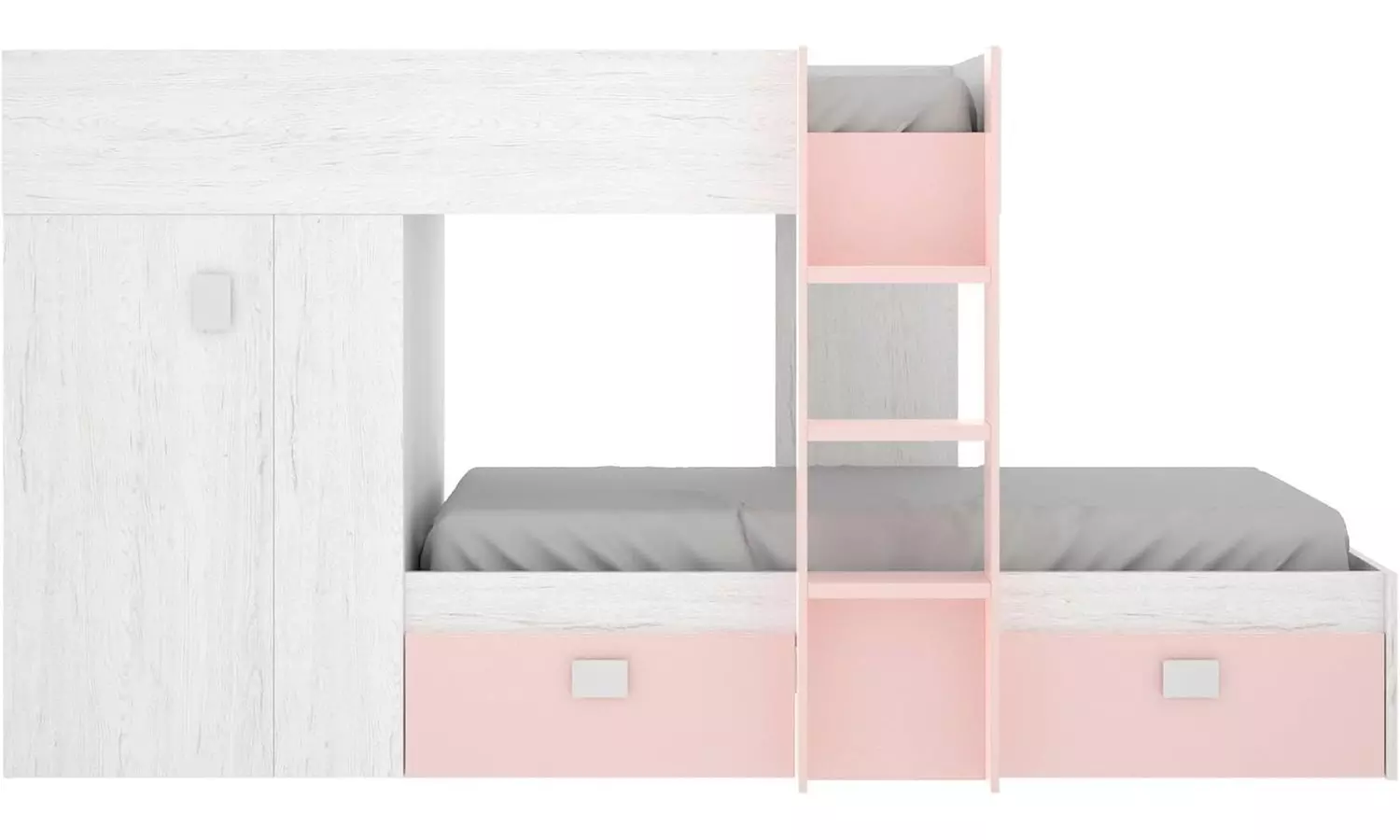 Stapelbed met twee eenpersoonsbedden