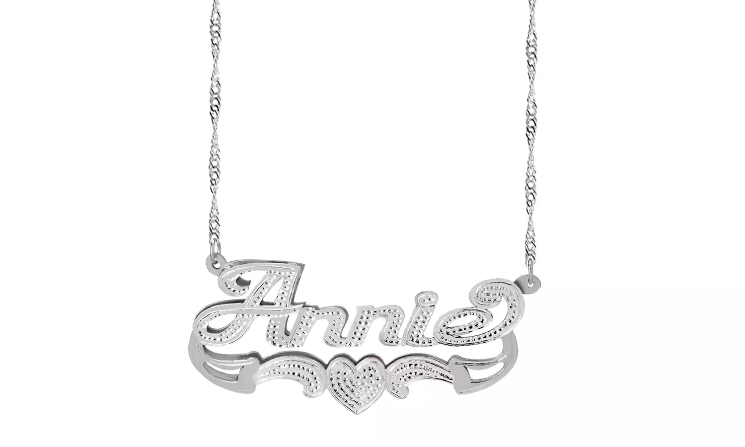 Custom 3-D "Annie"-Style Double Nameplate Necklaces from MonogramHub (Up to 92% Off). Four Options Available. - Second Medium