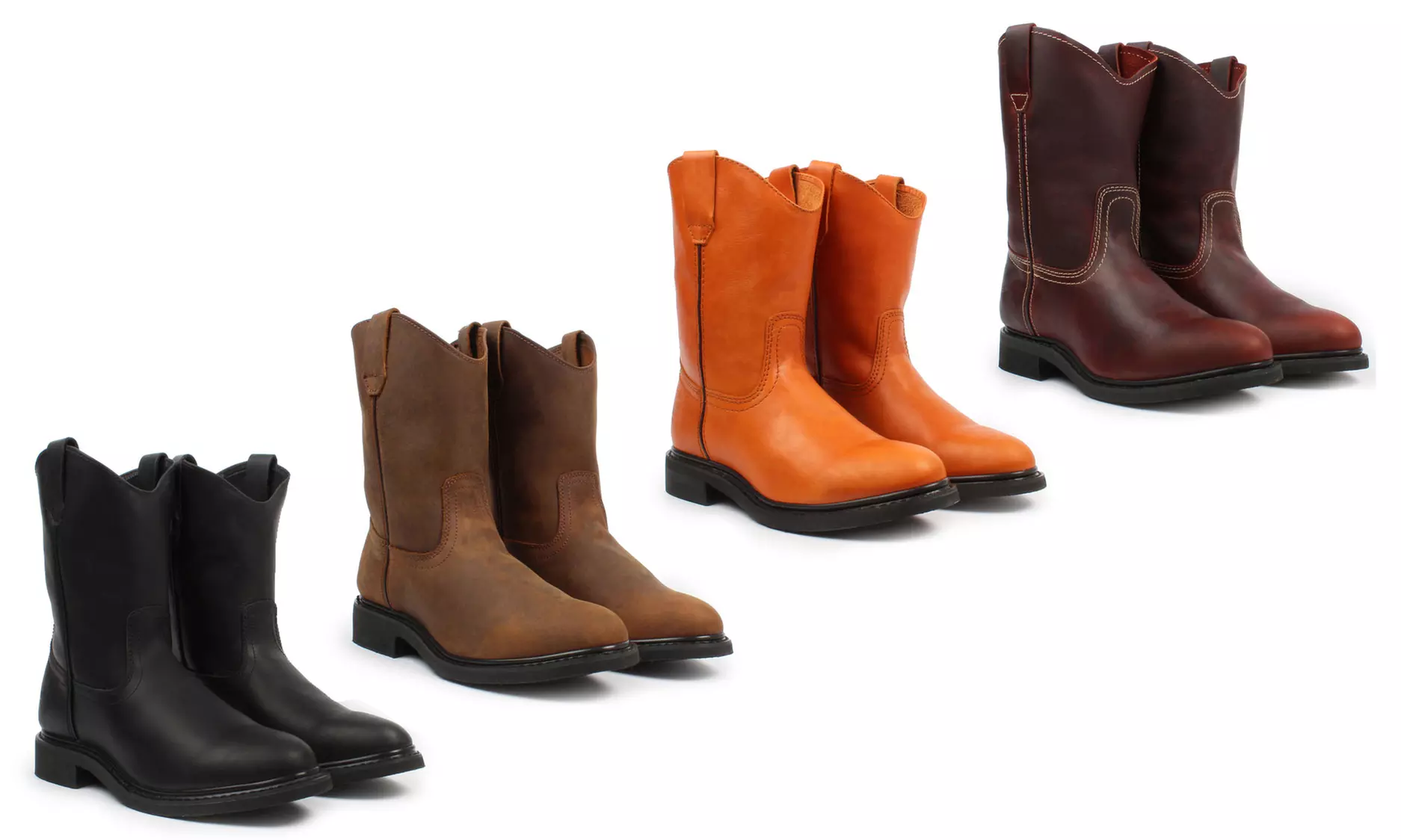 Genuine Leather-Welted Construction Men's 10" Classic Roper Work Boots
 - Primary Image