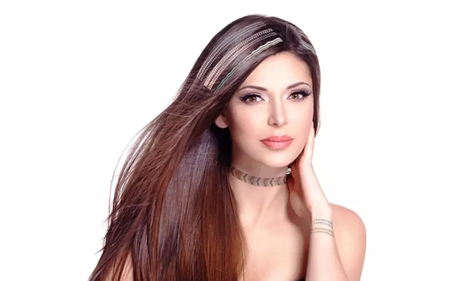 Temporary Metallic Tattoo Sheet for Body and Hair (3-Pack) - Primary Image
