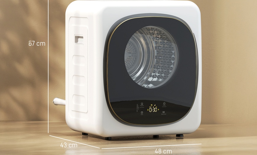 Image 6: HomCom Compact Dryer Machines, 5 Modes and 800W Power