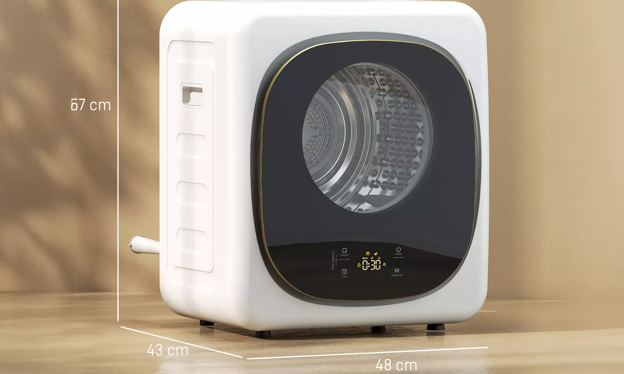 HomCom Compact Dryer Machines, 5 Modes and 800W Power