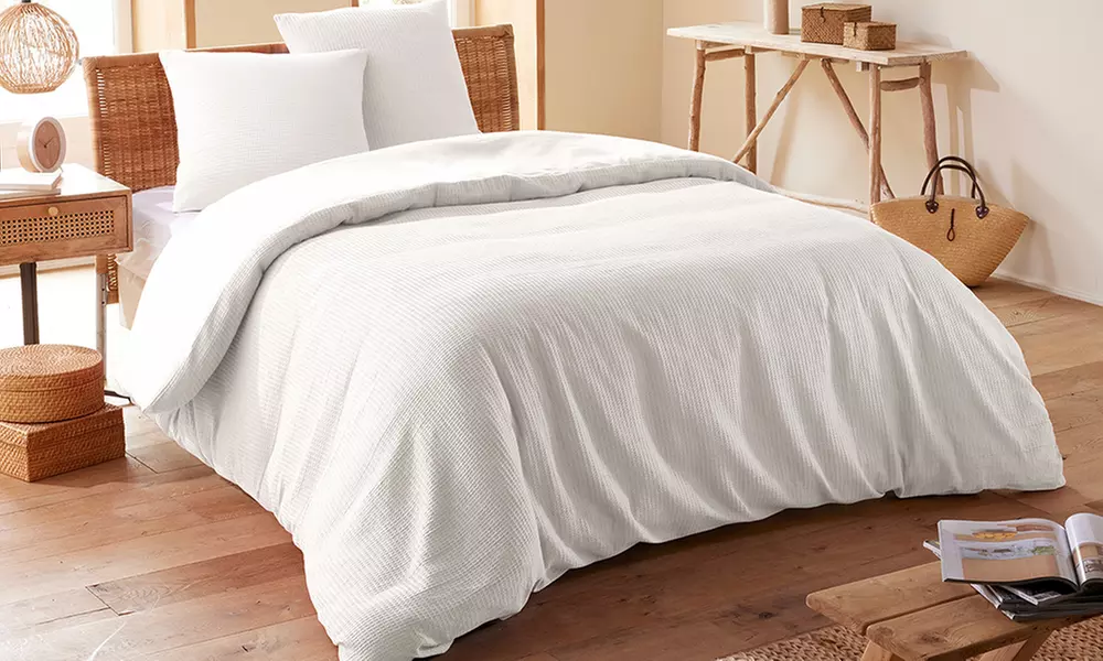 Honingraat katoenen dekbedovertrek set