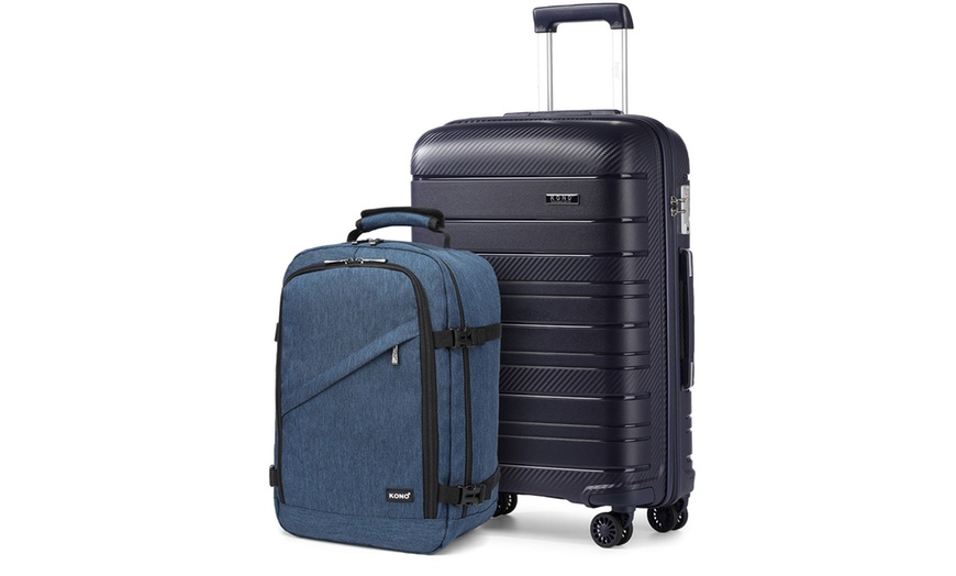 Image 8: One or Three Suitcase Set and Travel Backpack