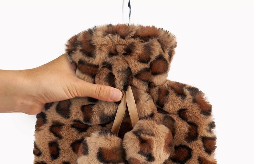 Image 3: Hot Water Bottle with Leopard Print Cover