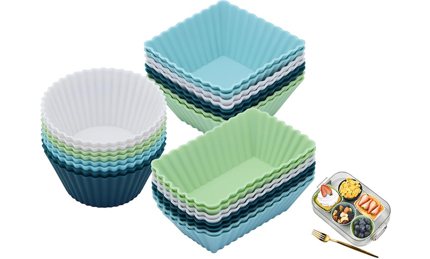 Image 2: 24 Packs of Silicone Cupcake Baking Cups