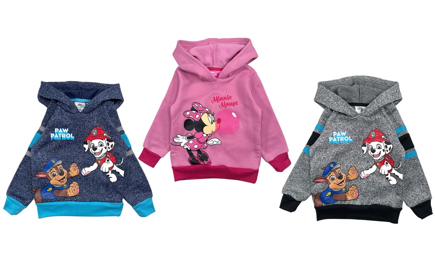 Image 1: Sweat à capuche Pat'Patrouille ou Minnie pour enfants 