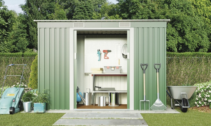 Metal Apex Sheds, 8 Sizes | Groupon Goods