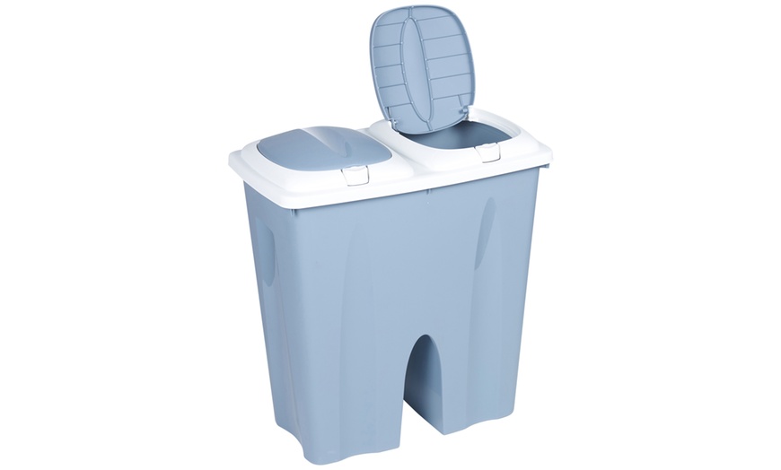 Image 12: Double Recycling Waste Bin 50L