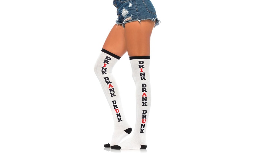 Image 4: Women's Funny Drinking Knee Socks