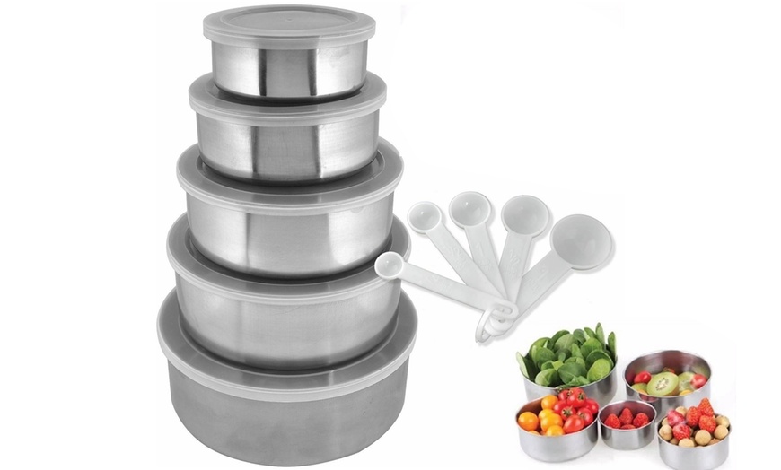 Image 1: One, Two or Four 15-Piece Stainless Steel Kitchen Sets