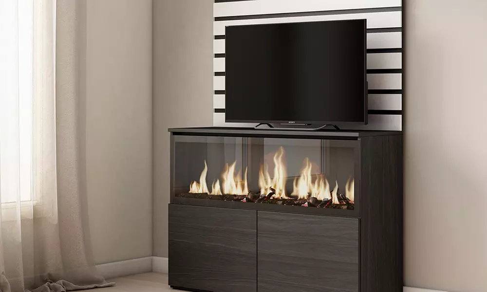 Sideboard mit LED-Elektrokamin