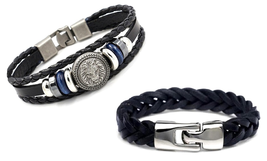 Image 9: Bracelet homme en simili cuir