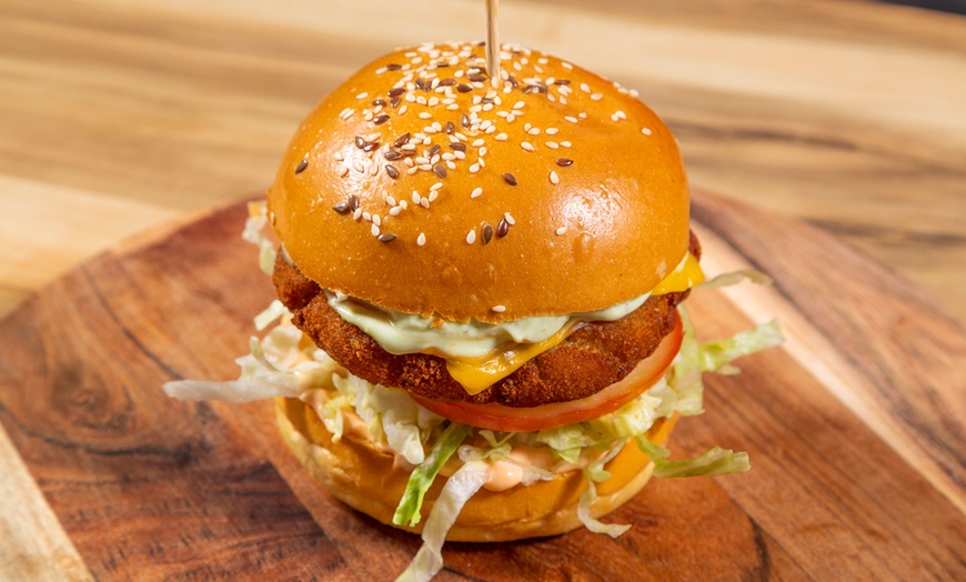 Image 8: Burger, Beer Battered Chips and Drink