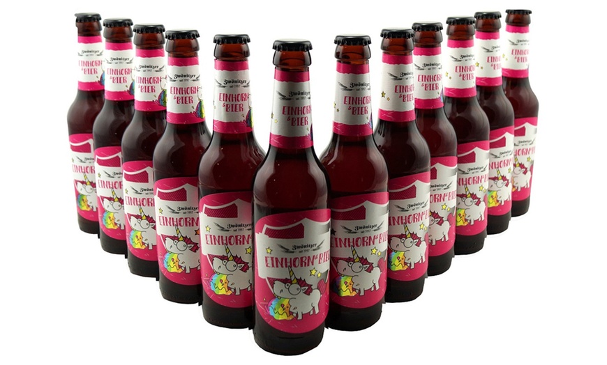 Image 1: 12 33cl Bottles of Pink Unicorn Beer