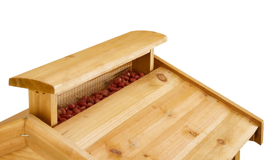 Image 4: Wooden Bird Table with Built-in Feeder