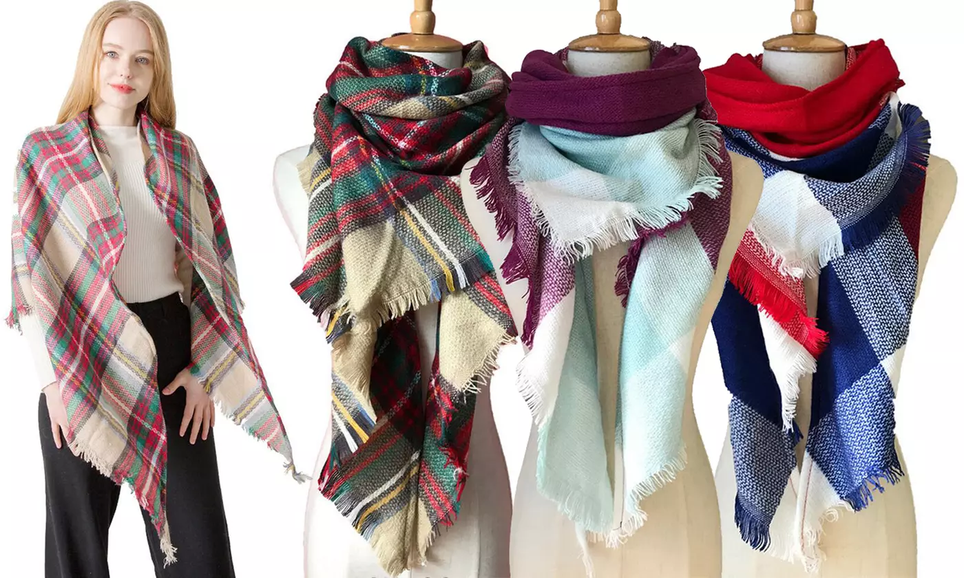 1, 2 ou 4 écharpes triangulaires en laine mélangée - Primary Image