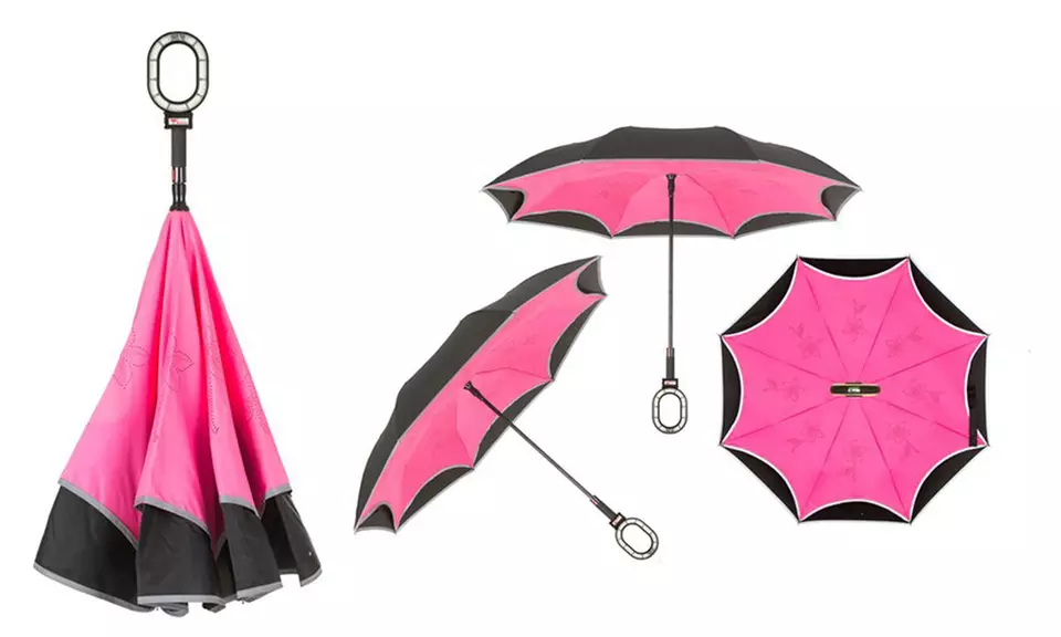 All-In-One Smart Drip-Free Reflective SOS LED Safety Inverted Car Umbrella - Second Medium