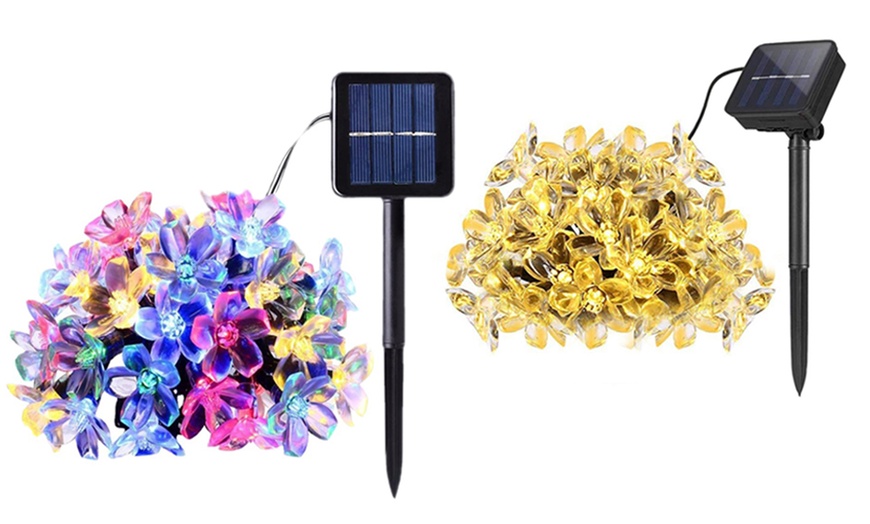 Image 2: 1x oder 2x Solar-Lichterkette im Blumen-Design