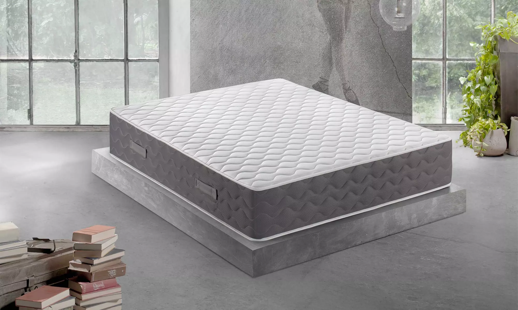 Materasso in Memory e Water Foam ad 11 zone con fodera in tessuto Silver, disponibile in varie dimensioni - Primary Image