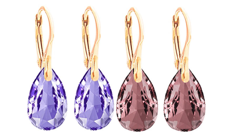 Image 25: Ah Jewellery Pear Earrings with Crystals From Swarovski®