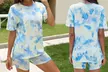Ensemble short et t-shirt pour femme tie and dye, différentes tailles disponibles - Image 2