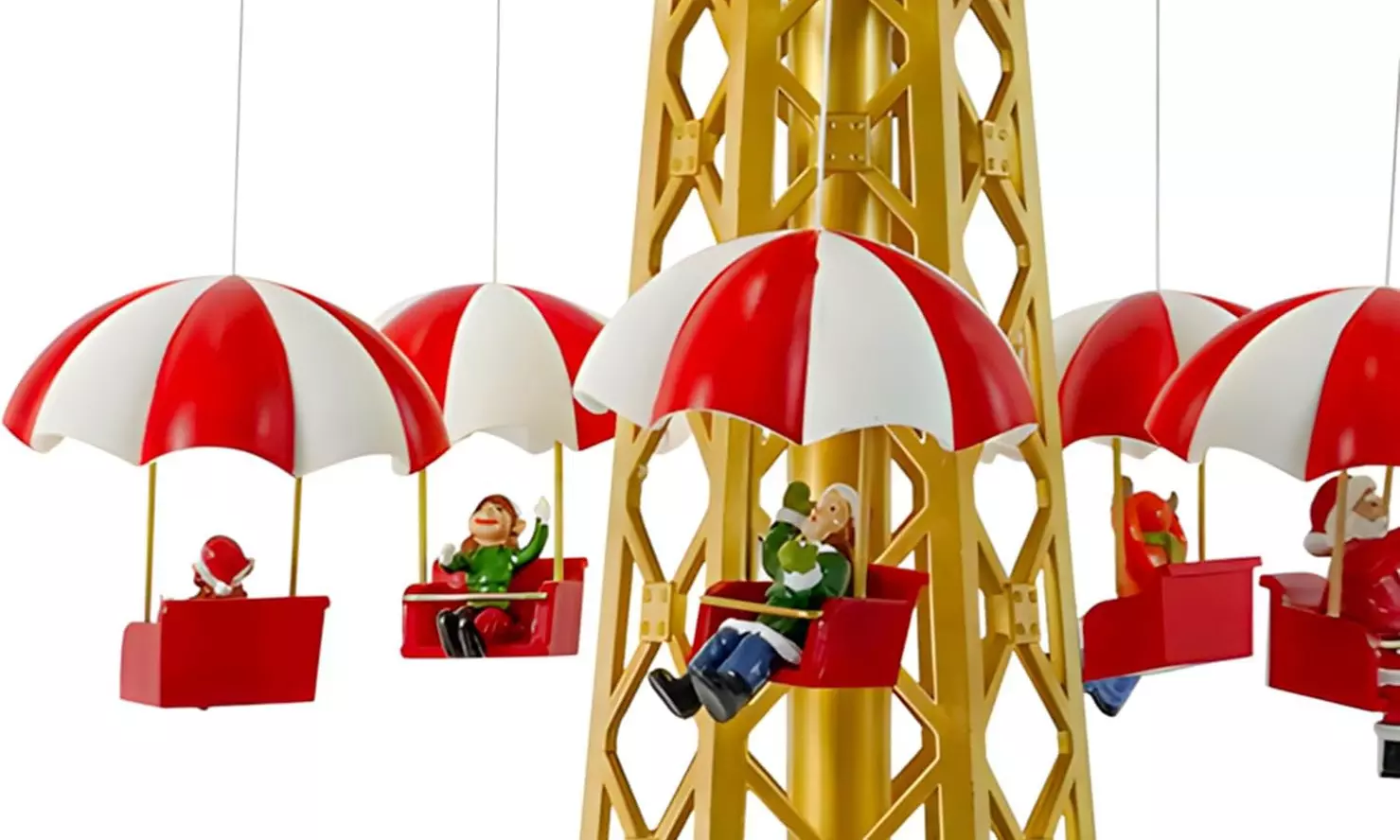 Weihnachtliche Szene mit Musik und Beleuchtung