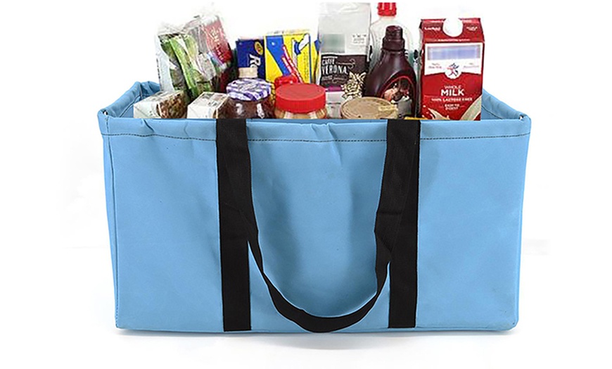 Collapsible Wire Frame Utility Basket Shopping Tote 