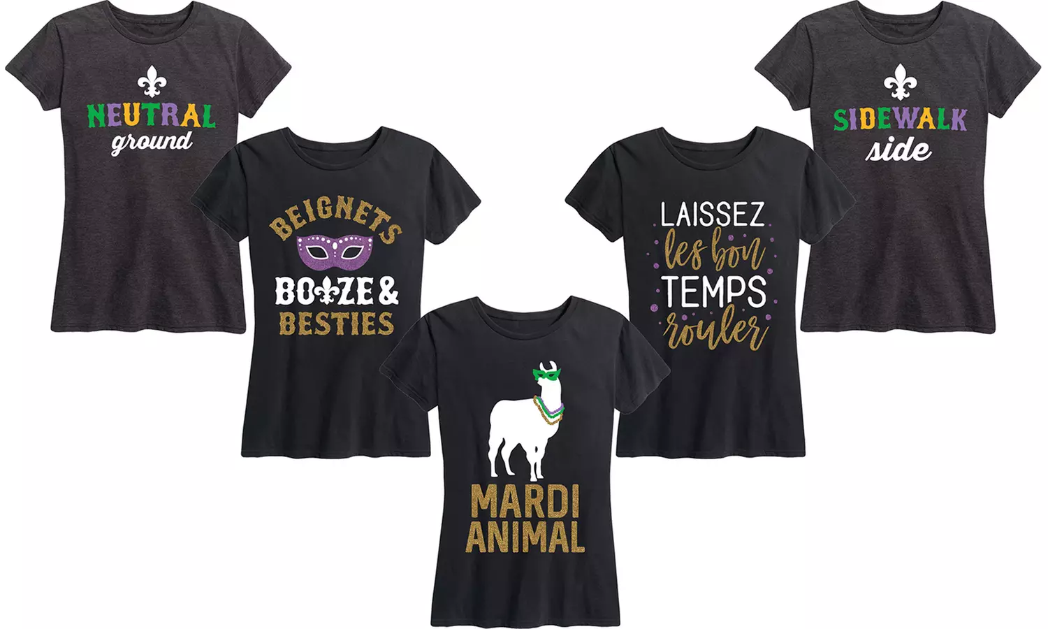Women's Cute and Sassy Mardi Gras Tee. Plus Sizes Available. - Primary Image