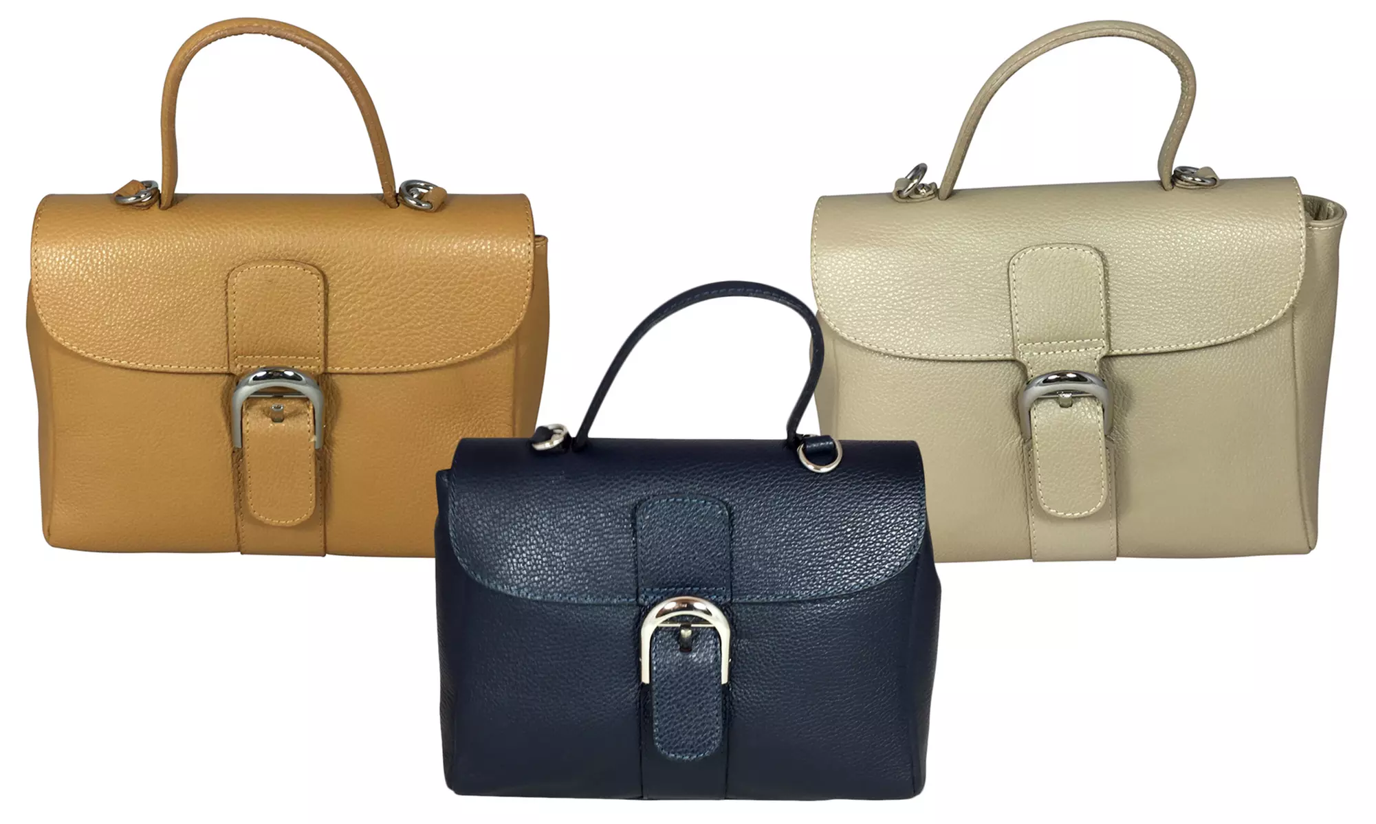 Handtasche aus Leder für Damen in Gold, Schwarz oder Taupe - Primary Image