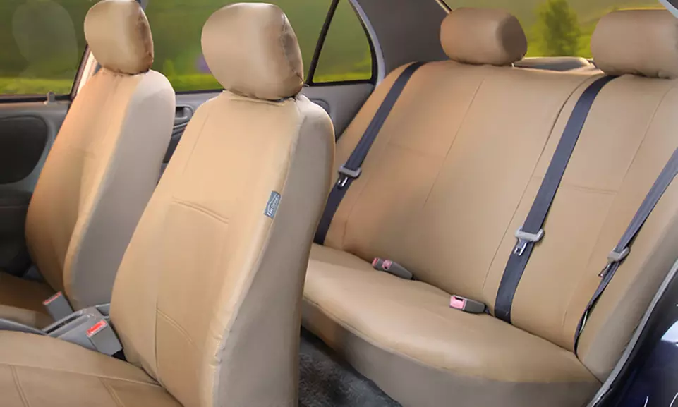 Premium PU Leather Full Set Car Seat Covers Airbag and Split Bench Compatible - Primary Image