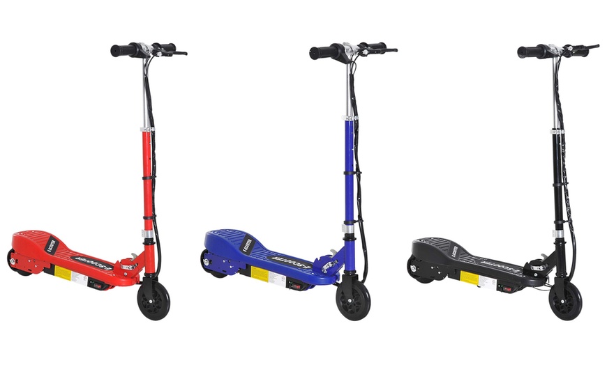 Image 1: Homcom Kid's Folding E-Scooter