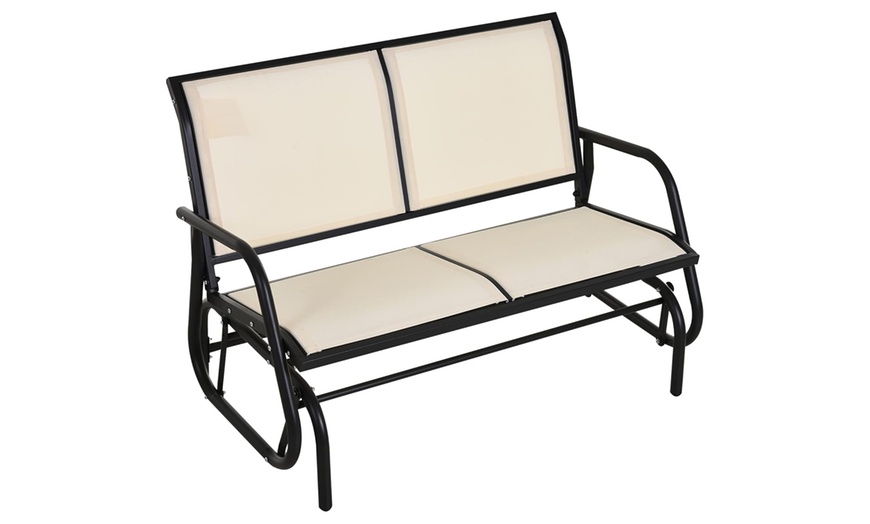 Image 2: Outsunny Two-Person Glider Rocker Bench