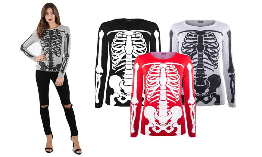 Image 1: Women's Skeleton Long-Sleeve Shirt