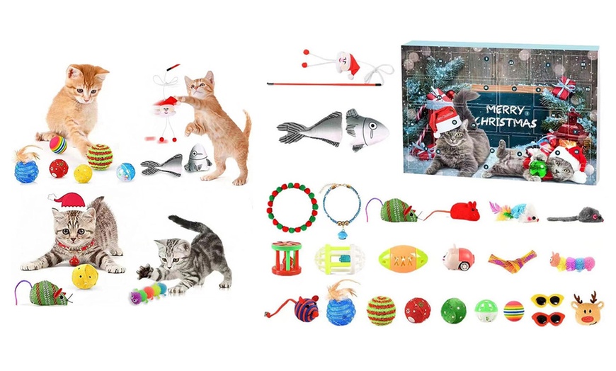 Image 1: 24 Days Cat Toys Christmas Advent Calendar 