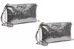 2x Damen-Clutch mit Pailletten in Silber, Grau oder Schwarz - Second Medium
