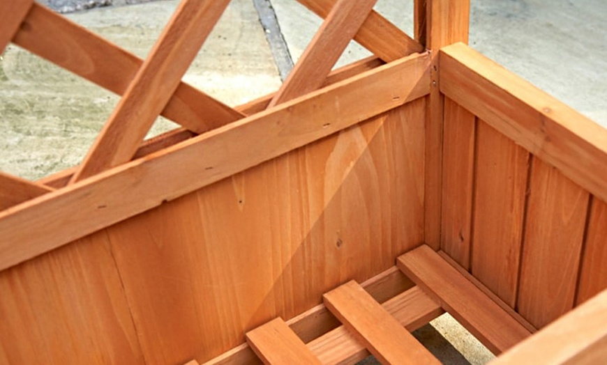 Image 2: Wooden Planter with Lattice Trellis