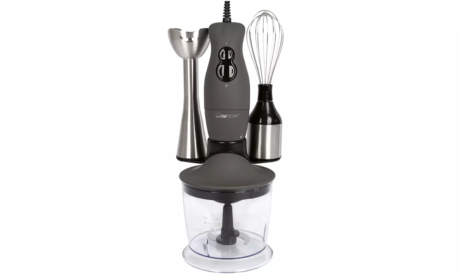 Mixeur plongeant, batteur et fouet en acier inoxydable de Clatronic - Primary Image