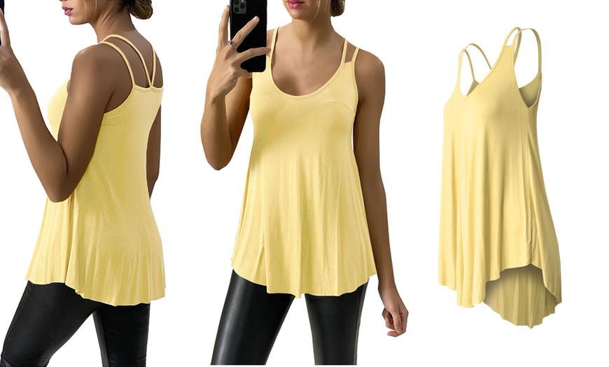 Image 9: Spaghetti Strap Loose Fit Swing Vest Top